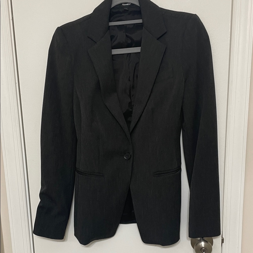 Express Charcoal Gray Blazer